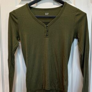 GAP Women's Dark Green Button Down Shirt